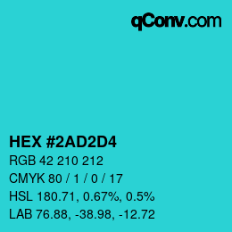 Color code: HEX #2AD2D4 | qconv.com