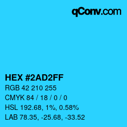 Color code: HEX #2AD2FF | qconv.com