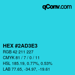 Color code: HEX #2AD3E3 | qconv.com