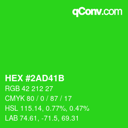 Color code: HEX #2AD41B | qconv.com