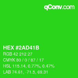 Color code: HEX #2AD41B | qconv.com