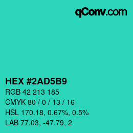 Color code: HEX #2AD5B9 | qconv.com