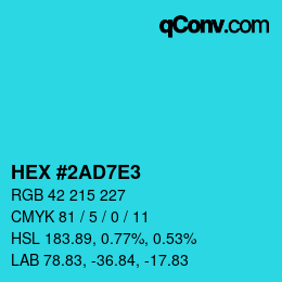 Color code: HEX #2AD7E3 | qconv.com