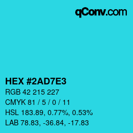 Color code: HEX #2AD7E3 | qconv.com