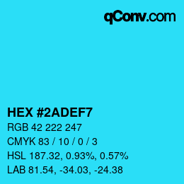 Color code: HEX #2ADEF7 | qconv.com