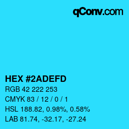 Color code: HEX #2ADEFD | qconv.com