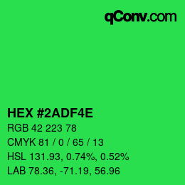 Color code: HEX #2ADF4E | qconv.com