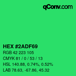 Color code: HEX #2ADF69 | qconv.com