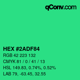 Color code: HEX #2ADF84 | qconv.com