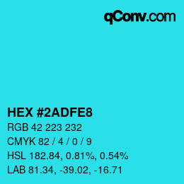 Color code: HEX #2ADFE8 | qconv.com