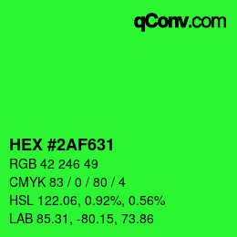 Color code: HEX #2AF631 | qconv.com