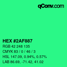 Color code: HEX #2AF887 | qconv.com
