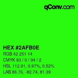Color code: HEX #2AFB0E | qconv.com