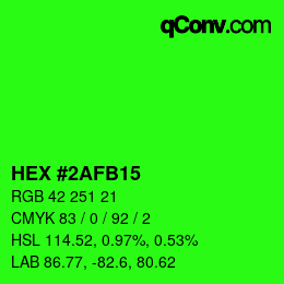 Color code: HEX #2AFB15 | qconv.com