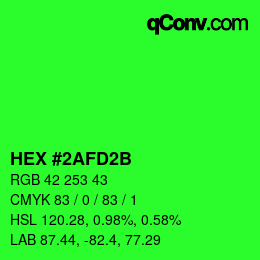 Color code: HEX #2AFD2B | qconv.com