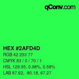 カラーコード: HEX #2AFD4D | qconv.com