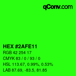 Color code: HEX #2AFE11 | qconv.com