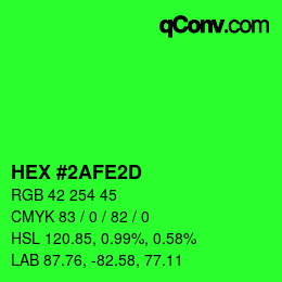Color code: HEX #2AFE2D | qconv.com