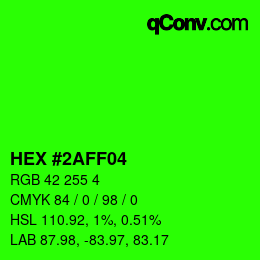 カラーコード: HEX #2AFF04 | qconv.com