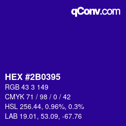Color code: HEX #2B0395 | qconv.com
