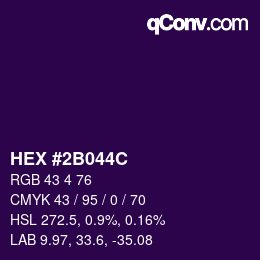 Color code: HEX #2B044C | qconv.com