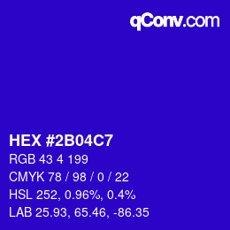 Color code: HEX #2B04C7 | qconv.com