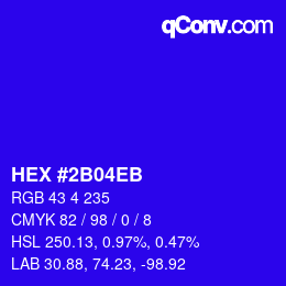 Color code: HEX #2B04EB | qconv.com