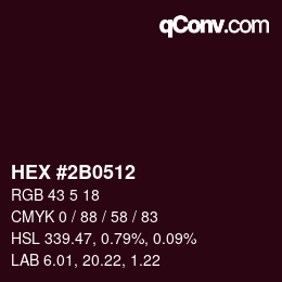 Color code: HEX #2B0512 | qconv.com