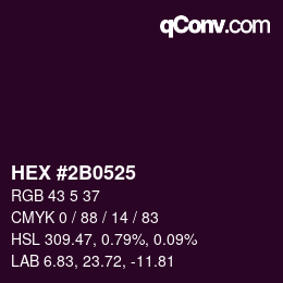 颜色代码: HEX #2B0525 | qconv.com