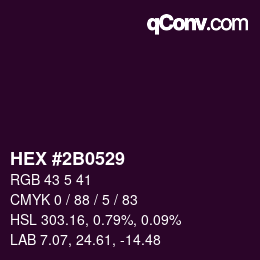 Color code: HEX #2B0529 | qconv.com