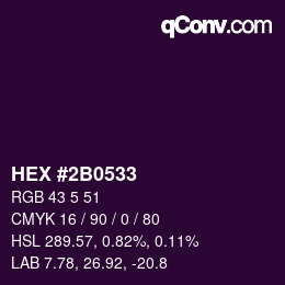 Color code: HEX #2B0533 | qconv.com