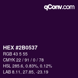 カラーコード: HEX #2B0537 | qconv.com