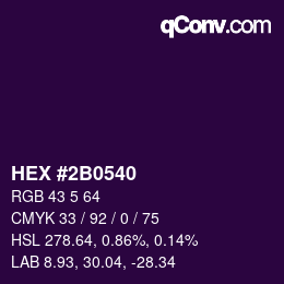 Color code: HEX #2B0540 | qconv.com