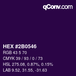 カラーコード: HEX #2B0546 | qconv.com