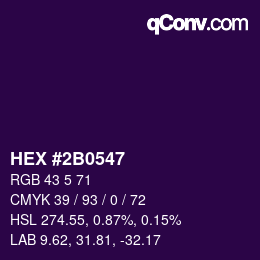 Color code: HEX #2B0547 | qconv.com