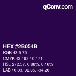 Color code: HEX #2B054B | qconv.com