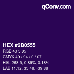 カラーコード: HEX #2B0555 | qconv.com