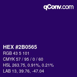 Color code: HEX #2B0565 | qconv.com