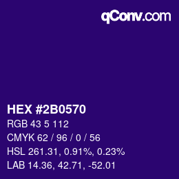 Color code: HEX #2B0570 | qconv.com