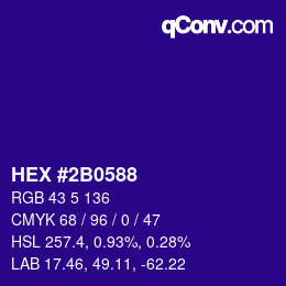 Color code: HEX #2B0588 | qconv.com