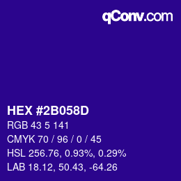 Color code: HEX #2B058D | qconv.com