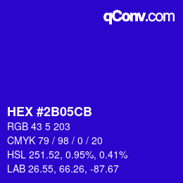 Color code: HEX #2B05CB | qconv.com