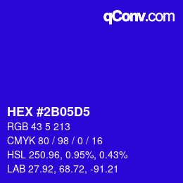 Color code: HEX #2B05D5 | qconv.com