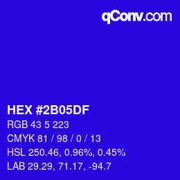 Color code: HEX #2B05DF | qconv.com