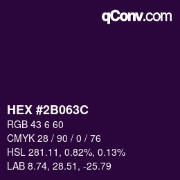 Color code: HEX #2B063C | qconv.com