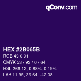 Color code: HEX #2B065B | qconv.com