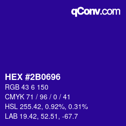 Color code: HEX #2B0696 | qconv.com