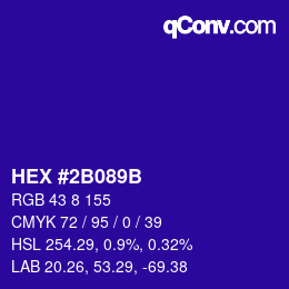 Color code: HEX #2B089B | qconv.com