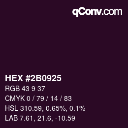 Farbcode: HEX #2B0925 | qconv.com