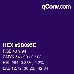 Código de color: HEX #2B095E | qconv.com